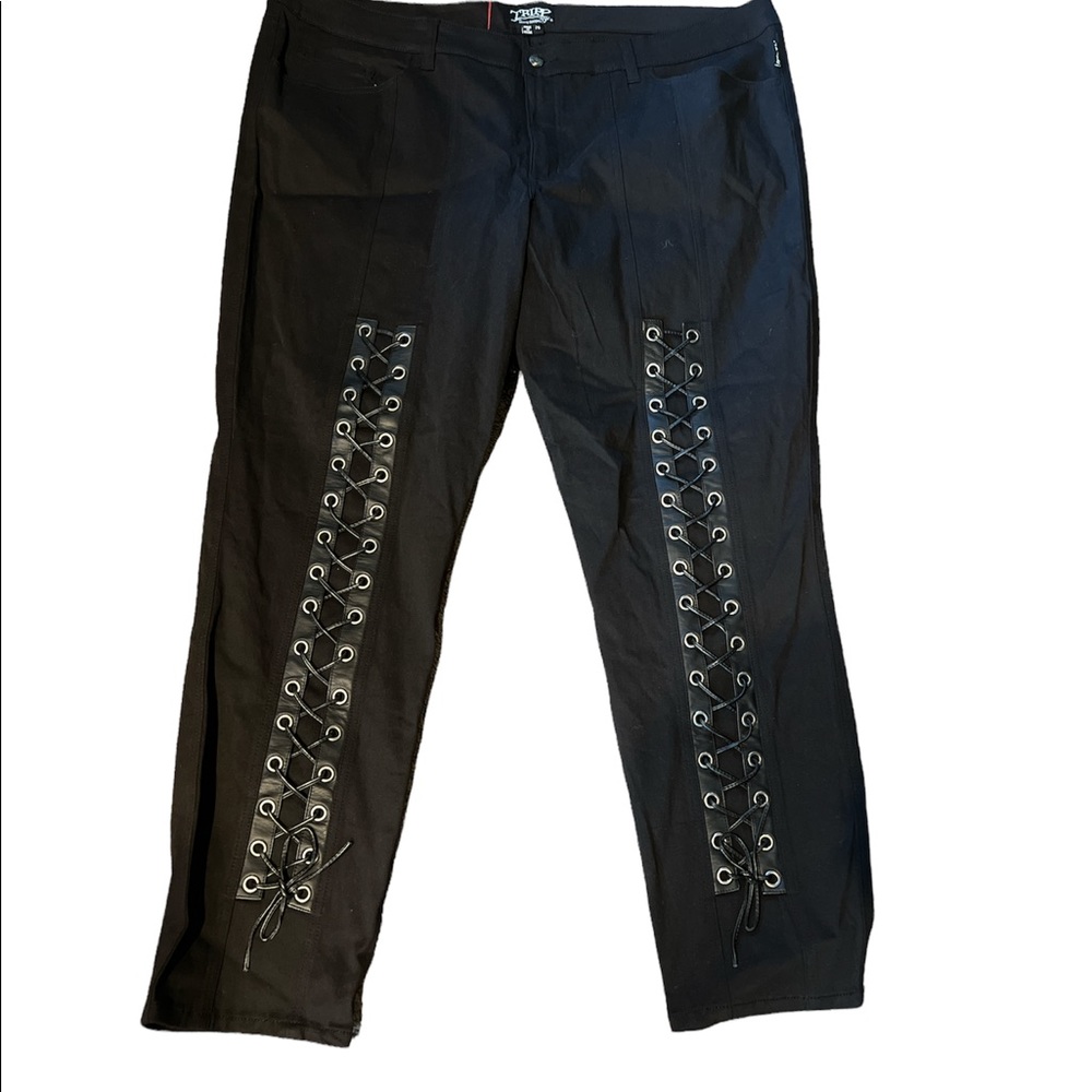 Tripp NYC Black Lace Up Jeans